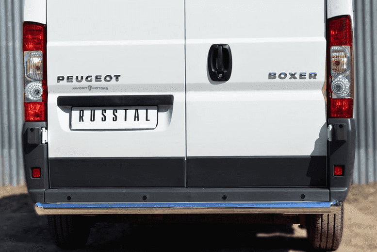Защита заднего бампера D76 (прямая) "RUSSTAL" для Peugeot Boxer L1H1