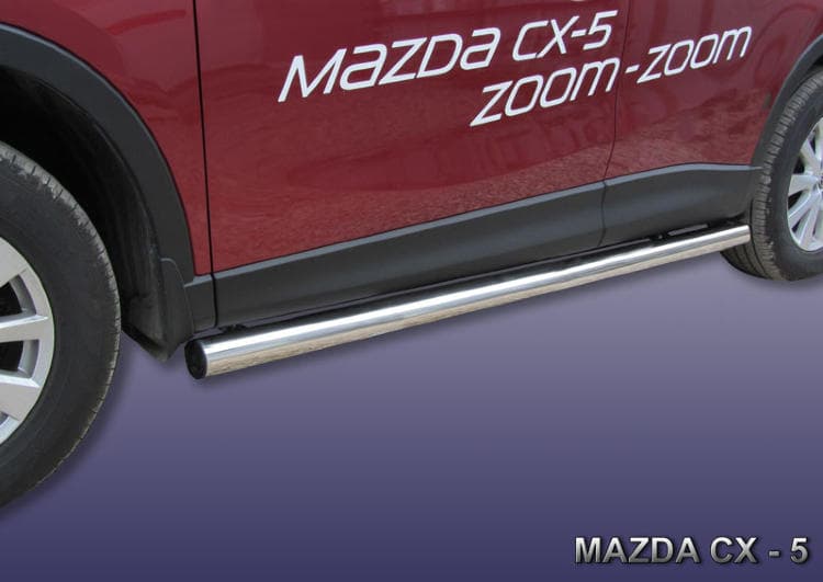 Пороги d76 труба "SLITKOFF" для Mazda CX-5