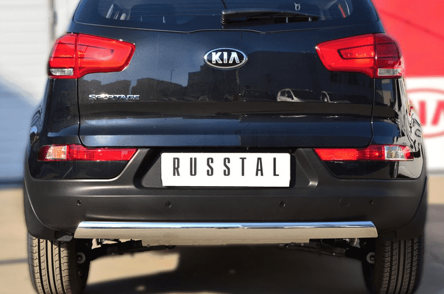 Защита заднего бампера D75хD42 (дуга) "RUSSTAL" для Kia Sportage