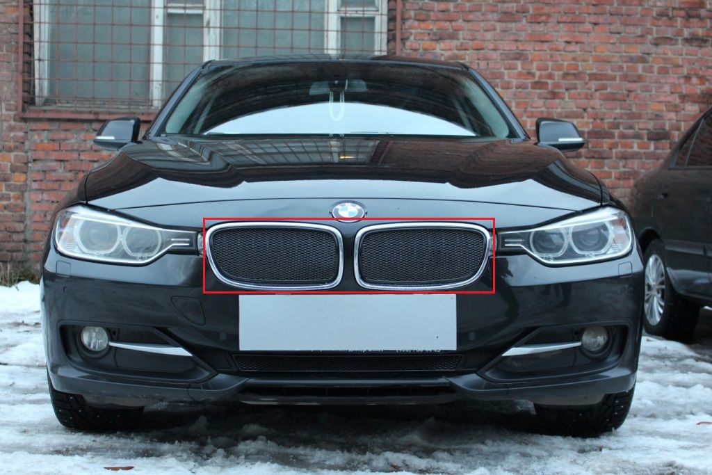 Защитная сетка радиатора ProtectGrille Premium верхняя для BMW 3 (2012-2015 Черная)