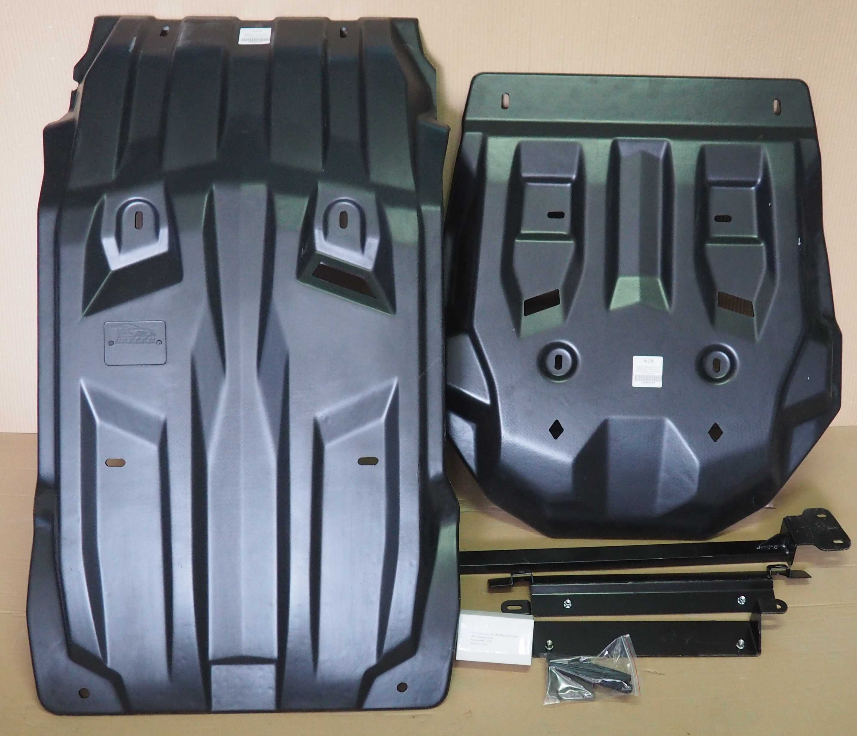 Композитная защита картера и радиатора АВС-Дизайн для Mitsubishi L200 (2015-2017)