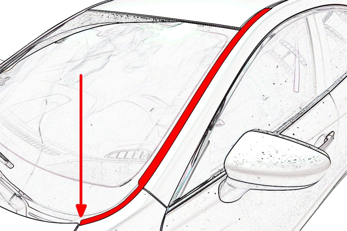 Водосток лобового стекла для Suzuki Grand Vitara с рейлингами (2005-2015)