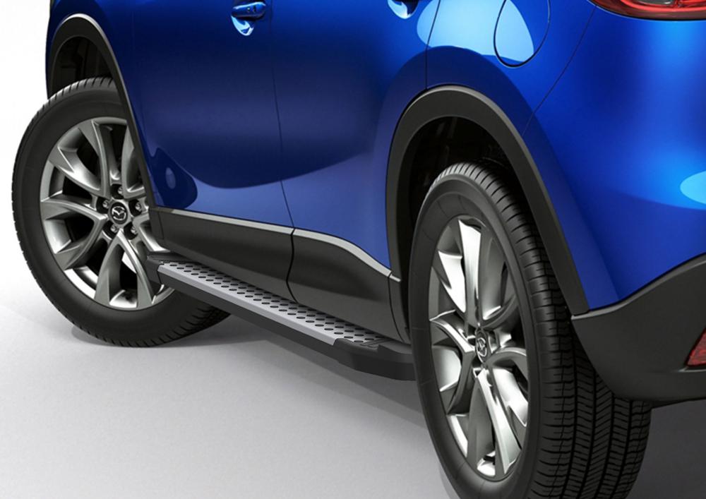 Пороги алюминиевые Rival Bmw-Style для Mazda CX-5 (2011-2017)