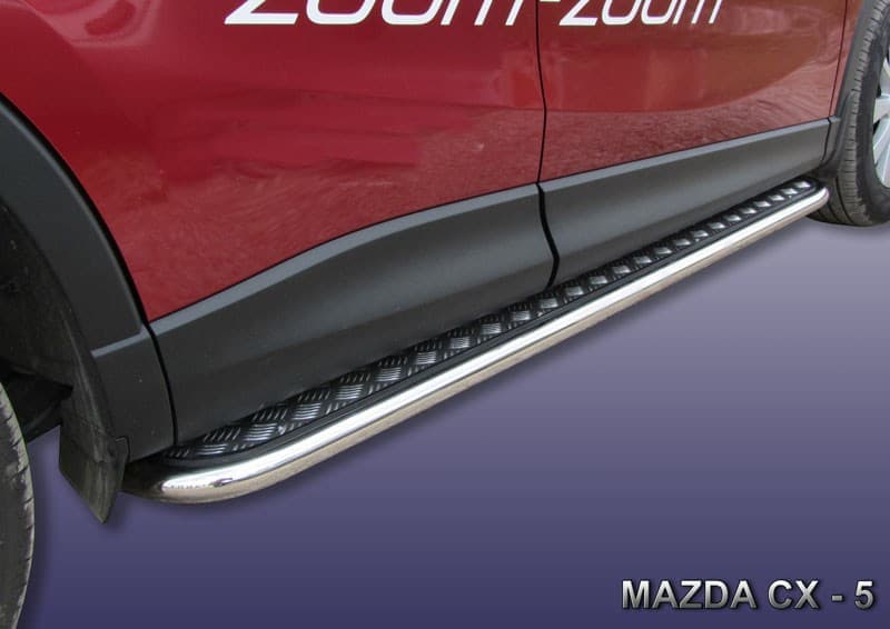 Пороги d42 с листом "SLITKOFF" для Mazda CX-5