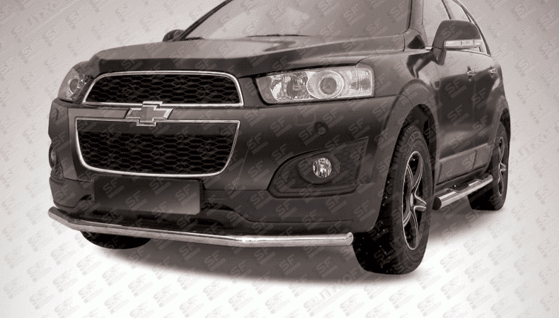 Защита переднего бампера Slitkoff для Chevrolet Captiva (2013-2015)