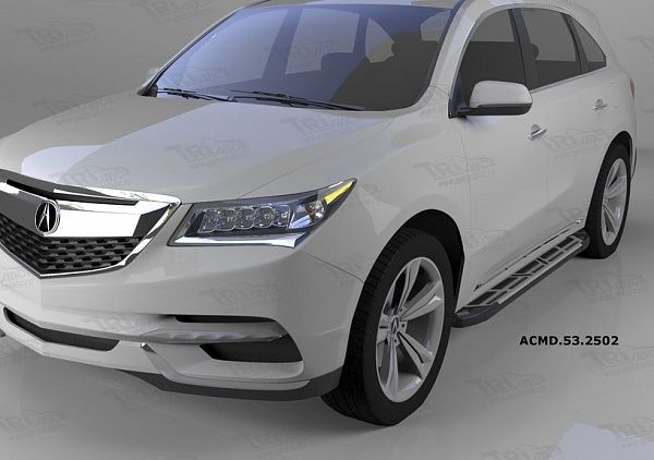 Пороги алюминиевые (Corund Silver) для Acura MDX (2013-н.в.)
