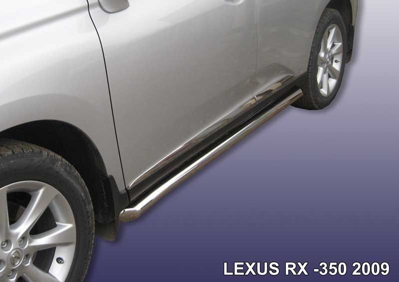 Пороги d76 труба с загибами "SLITKOFF" для Lexus RX350