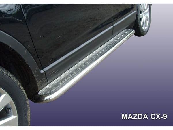 Пороги d57 с листом "SLITKOFF" для Mazda CX-9