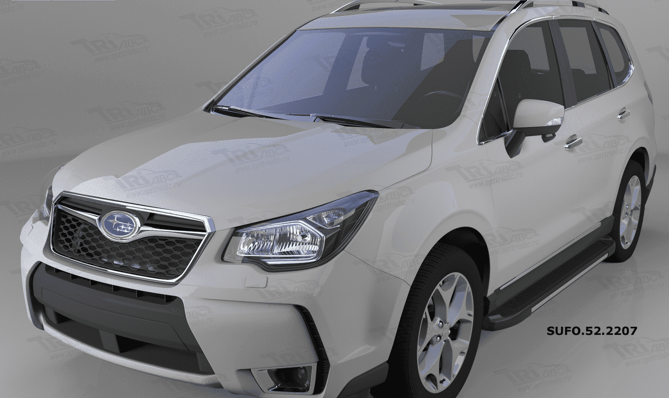 Пороги алюминиевые (Onyx) для Subaru Forester