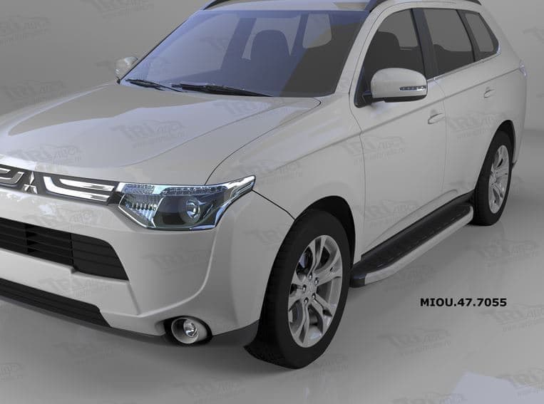 Пороги алюминиевые Alyans для Mitsubishi Outlander (2012-2014)