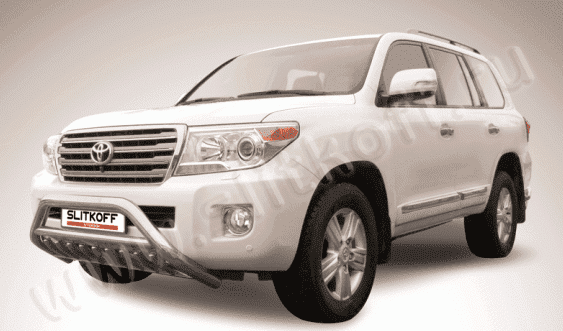 Защита переднего бампера Slitkoff для Toyota Land Cruiser 200 (2012-2015)