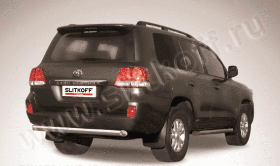 Защита заднего бампера d76 короткая "SLITKOFF" для Toyota Land Cruiser 200