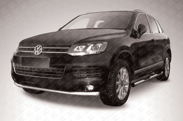 Защита переднего бампера Slitkoff для Volkswagen Touareg (2010-2014)