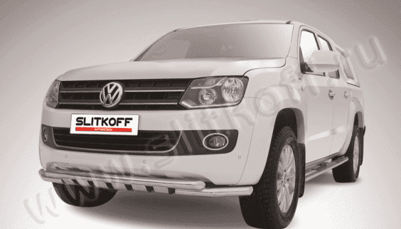 Защита переднего бампера Slitkoff для Volkswagen Amarok (2010-2016)