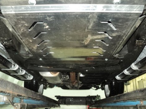 Алюминиевая защита КПП и РК АВС-Дизайн для Cadillac Escalade (2006-2015)