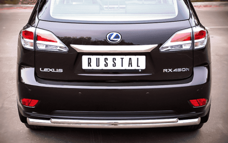 Защита заднего бампера D63xD42 с подъемом (дуга) "RUSSTAL" для Lexus RX450