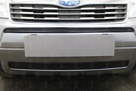 Защитная сетка радиатора ProtectGrille Premium центральная для Subaru Forester (2008-2011 Черная)
