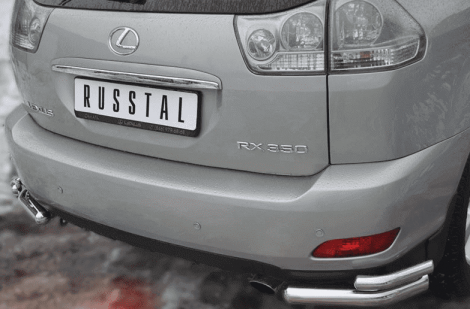 Защита заднего бампера уголки D63xD42 "RUSSTAL" для Lexus RX350