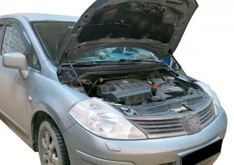 Газовые упоры (амортизаторы) капота Rival для Nissan Tiida (2004-2014)