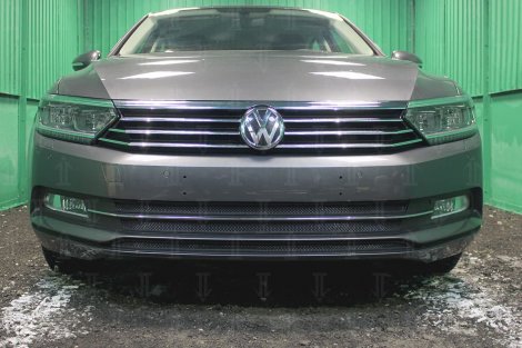 Защитная сетка радиатора ProtectGrille Standart для Volkswagen Passat B8 (2015-н.в. Черная)