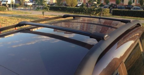 Багажник FICOPRO черный на аэродинамических дугах для Ford Kuga (2013-2019)
