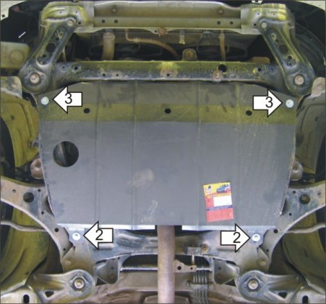 Стальная защита картера и КПП Motodor для Toyota Estima (2000-2006)