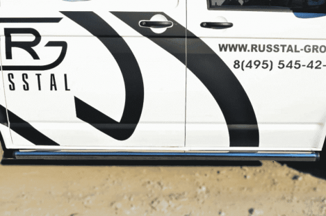 Пороги труба D63 (вариант 2) (правый) "RUSSTAL" для Volkswagen Multivan