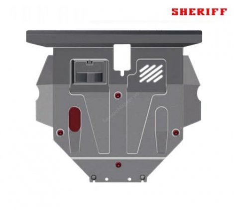 Алюминиевая защита картера и КПП Sheriff для Honda Civic fastback (2005-2011)