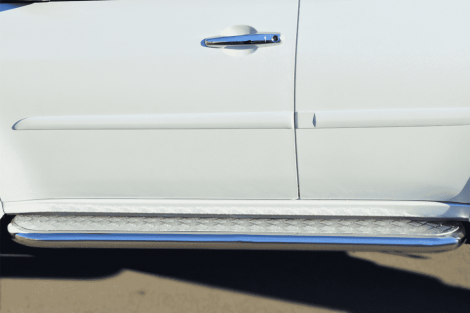 Пороги труба D63 с листом "RUSSTAL" для Mitsubishi Pajero Sport