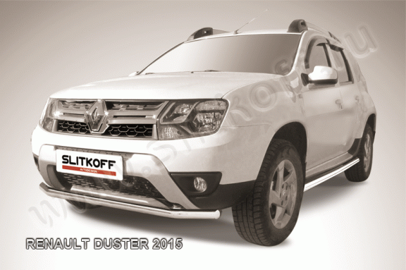 Передняя защита Slitkoff для Renault Duster (2015-)