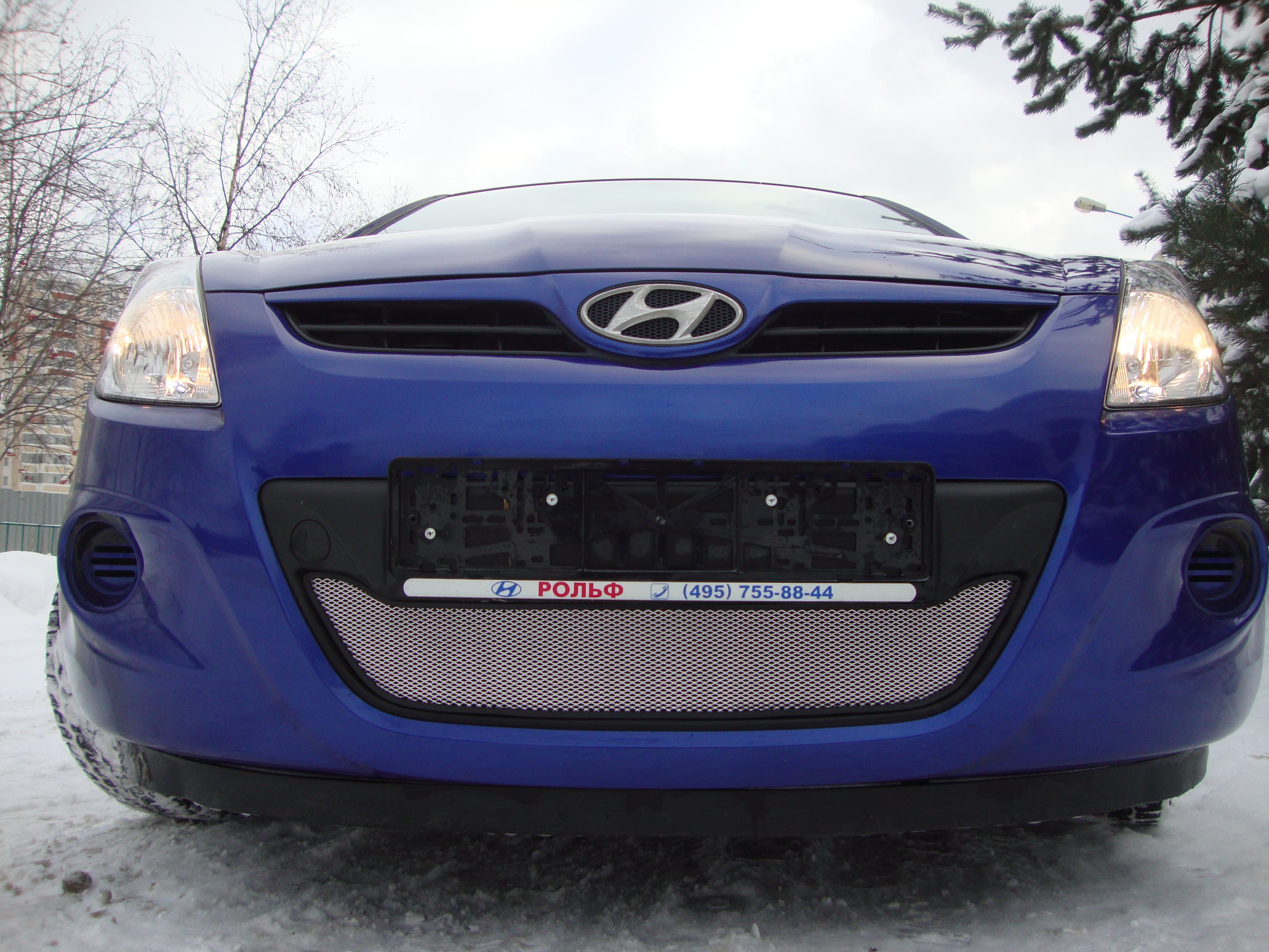 Защитная сетка радиатора ProtectGrille для Hyundai i20 (2008-2015 Хром)