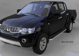 Пороги алюминиевые (Ring) для Mitsubishi L200