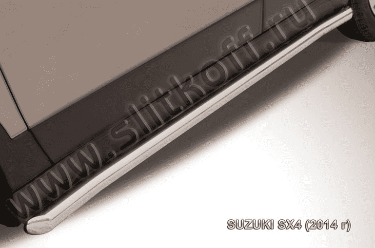 Пороги d42 с загибами "SLITKOFF" для Suzuki SX-4