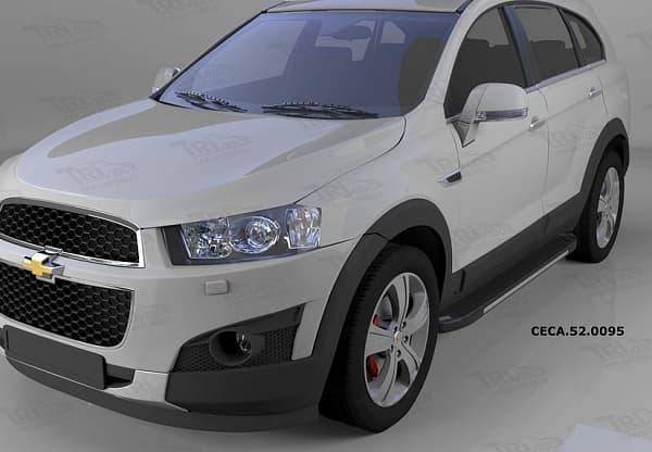 Пороги алюминиевые (Onyx) для Chevrolet Captiva (2006-2011)