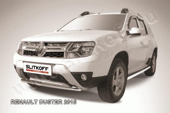 Передняя защита Slitkoff для Renault Duster (2015-)