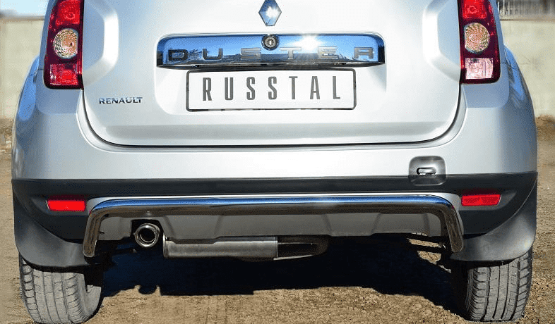 Защита заднего бампера D42 волна короткая "RUSSTAL" для Renault Duster