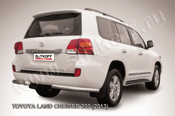 Защита заднего бампера уголки d76 Slitkoff для Toyota Land Cruiser 200 (2012-2015)