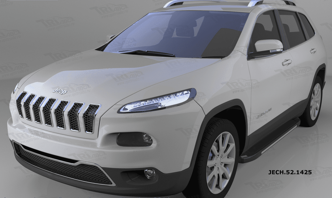 Пороги алюминиевые (Onyx) для Jeep Cherokee