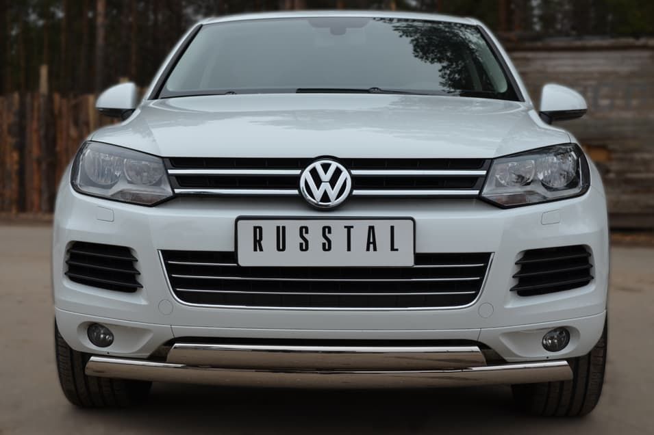 Передняя защита Russtal для Volkswagen Touareg (2010-2014)