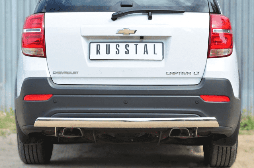 Защита заднего бампера D75хD42(дуга) "RUSSTAL" для Chevrolet Captiva
