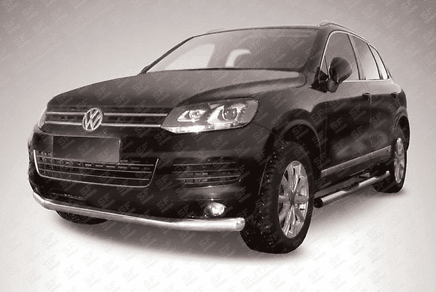 Защита переднего бампера Slitkoff для Volkswagen Touareg (2010-2014)