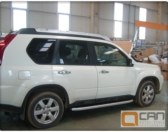 Пороги алюминиевые (Alyans) для Nissan X-Trail
