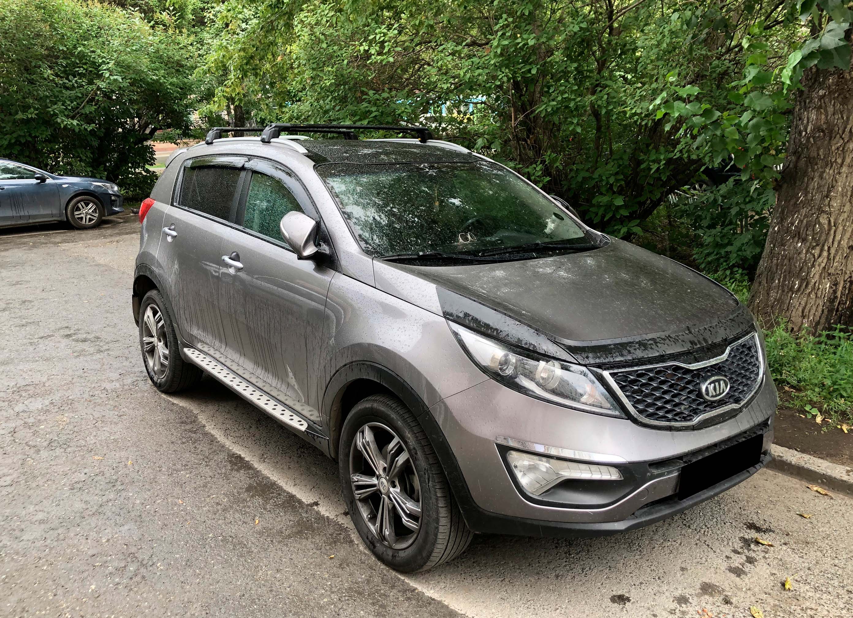 Багажник Turtle AIR-2 Silver на аэродинамических дугах для Kia Sportage (2016-2022)