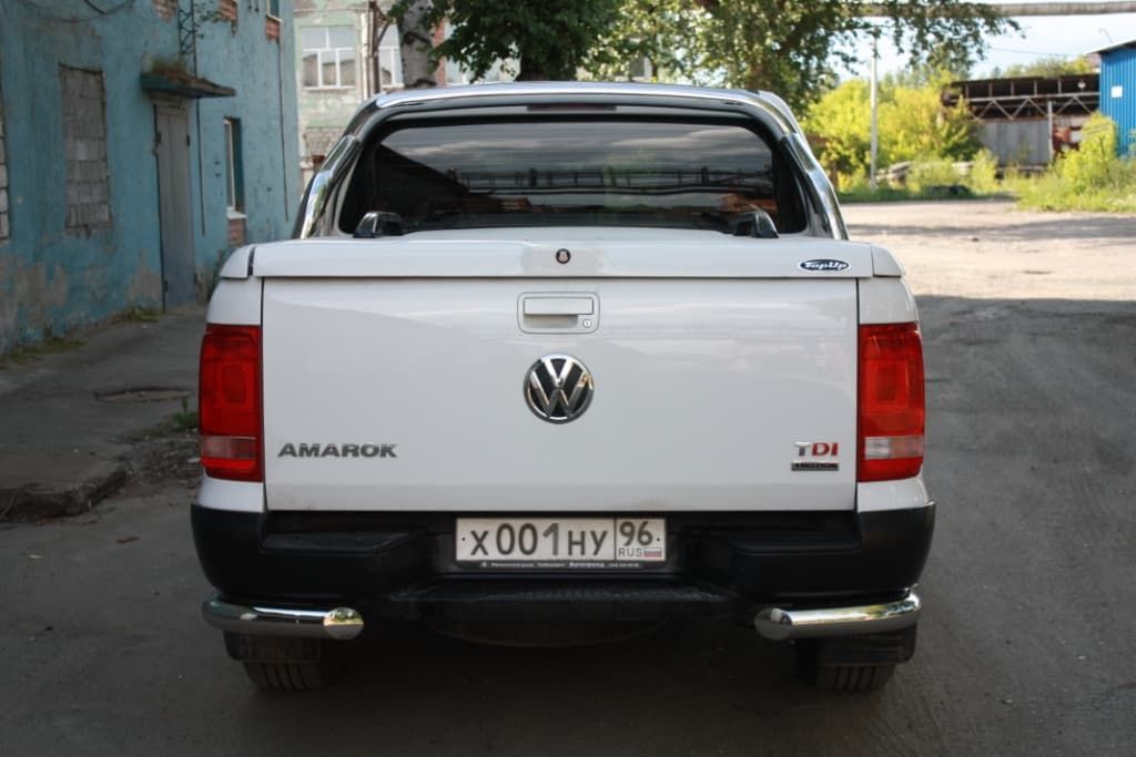 Защита задняя Alfeco уголки одинарные 76.1 для Volkswagen Amarok