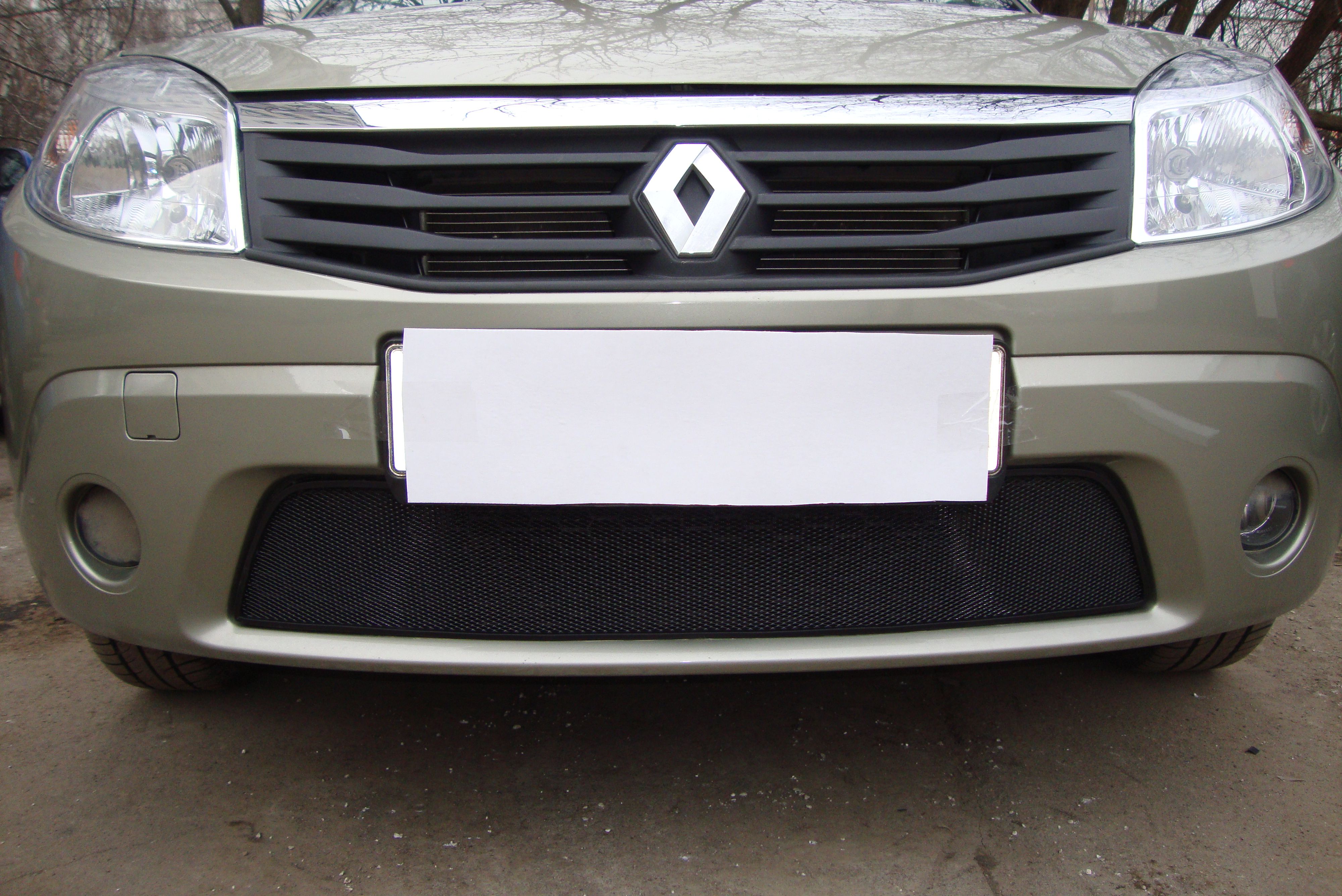 Защитная сетка радиатора ProtectGrille для Renault Sandero (2010-2014 Черная)