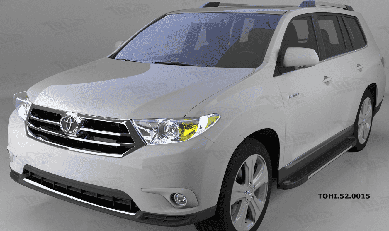 Пороги алюминиевые (Onyx) для Toyota Highlander