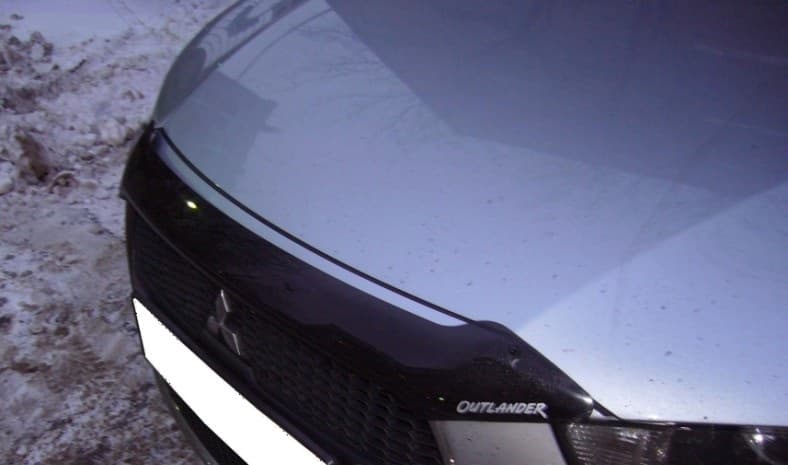 Дефлектор капота EGR темный с надписью для Mitsubishi Outlander