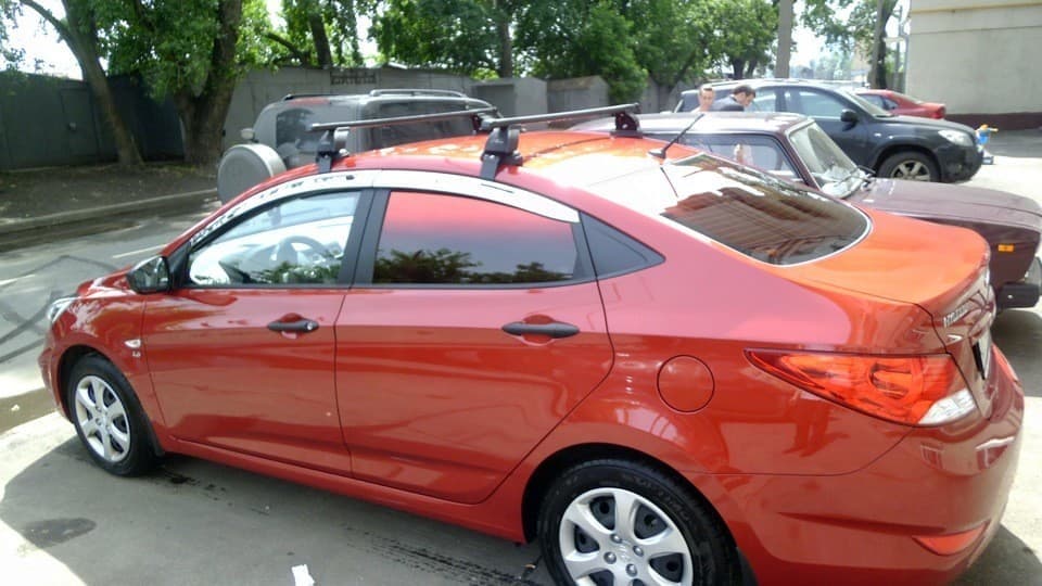 Хендай солярис с багажником на крыше фото