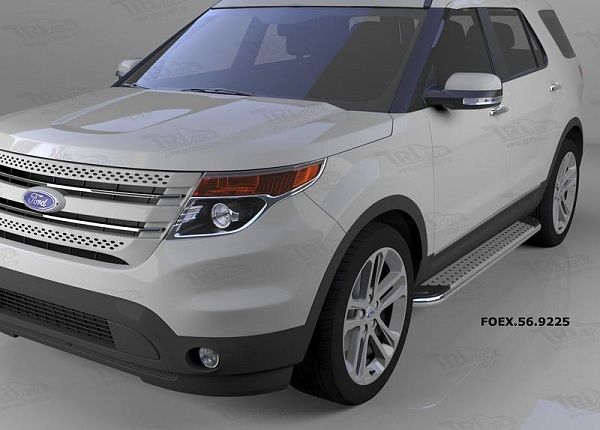 Пороги алюминиевые (Opal) для Ford Explorer