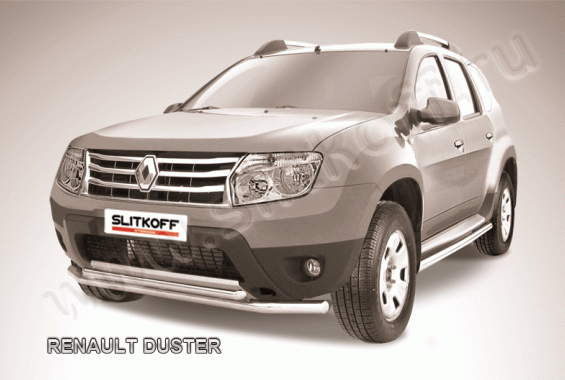 Защита переднего бампера Slitkoff для Renault Duster (2010-2015)